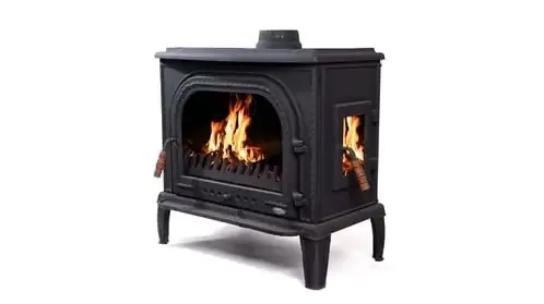 Riga Camlı Kapaklı Şömine Tipi Döküm Soba